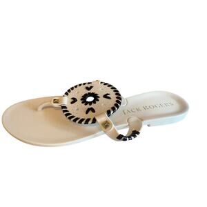 Jack Rogers Georgica Jelly Sandals White Black 7